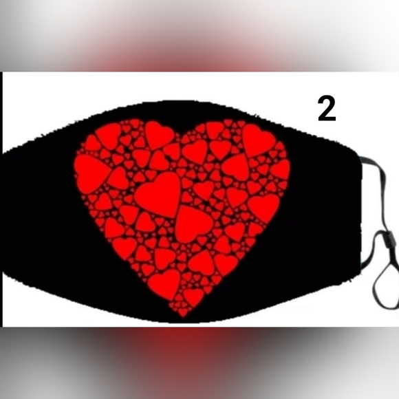 Heart Facemasks, Adult in 5 Designs, Lot of  35 - Picture 11 of 14